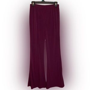 Forever 21 Stretch Flare Pants – Flattering Fit, Bold Burgundy, Large